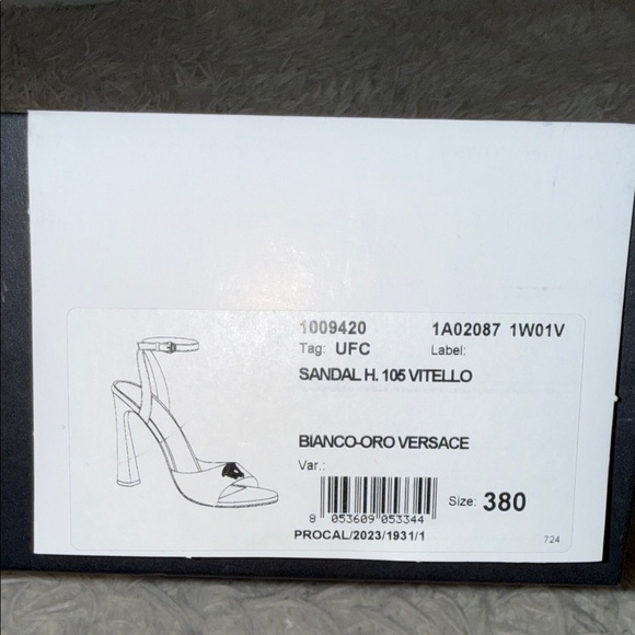 Versace White Heels with Gold Medusa Accent - Picture 3 of 6